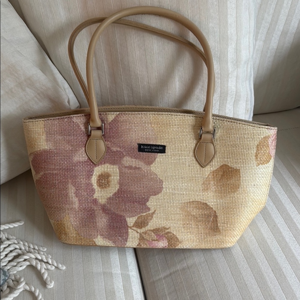 Kate Spade Tan and Brown Tote Bag with Structured Design